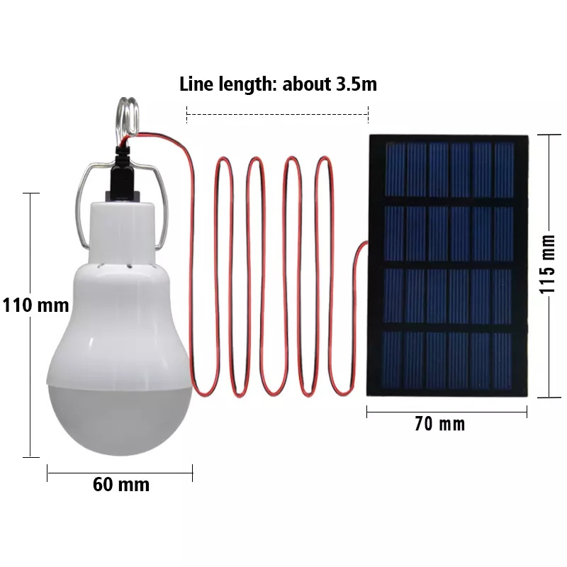 Solar Light Bulb Outdoor Waterproof With Hook Solar Lamp Garden Courtyard Emergency Energy Saving Light Bulb