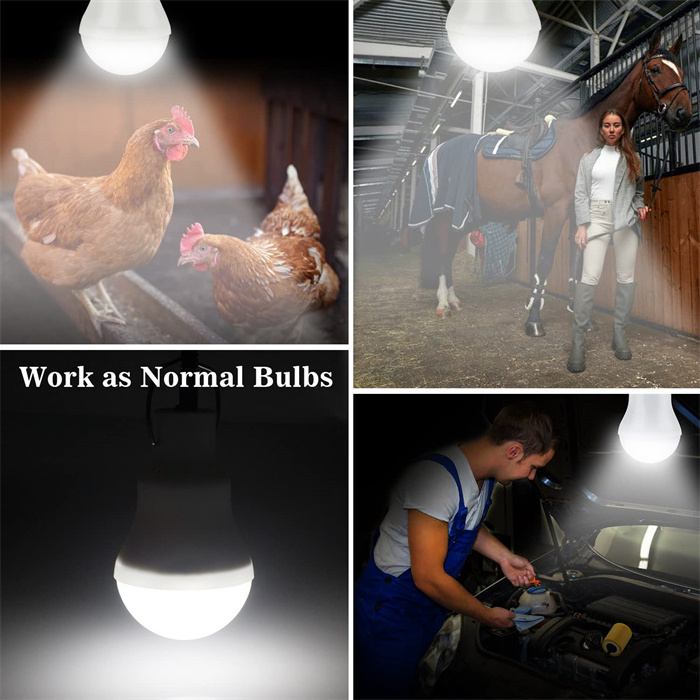 Solar Light Bulbs Outdoor Indoor Rechargeable Home Camping Lamp Chicken Coop Lights