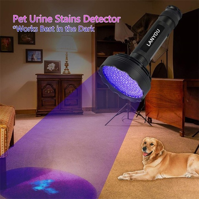 Professional 51 Bulbs Black Light Torch Aluminum LED UV Flashlights For Dog Urine Bed Bug