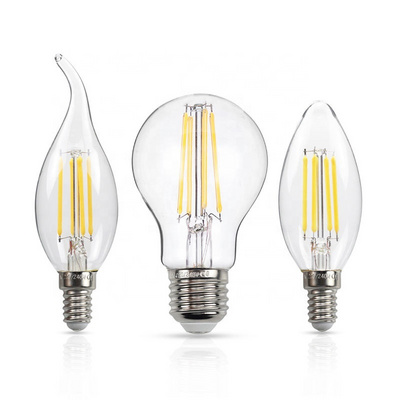 E14 E27 Dimmable 2W 4W 6W 8W LED Filament Retro Candle Light 2700K 6500K High Voltage 220V CE C35 A60 Glass Bulb For Lighting