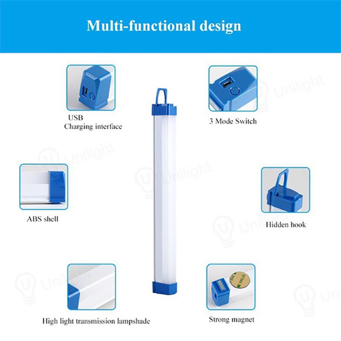 New Portable USB Light Tubes Rechargeable LED Bulb 30W 60W 80W Emergency Lights