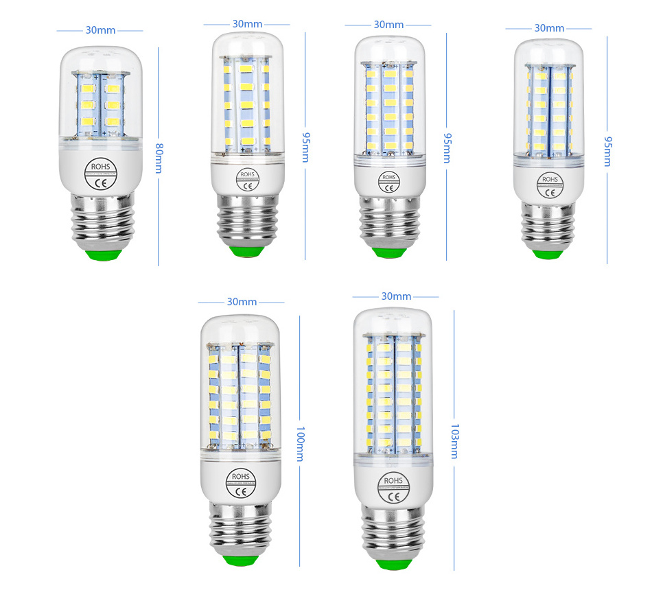 E27 LED Lamp 5730 SMD E14 LED Corn Light Bulbs 220V Chandelier Lighting