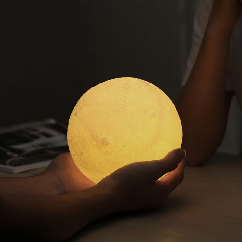 Good Quality Wholesale Night Light Moon Shaped Rechargeable Led Lights Bedroom Bookcase Creative Night Lights