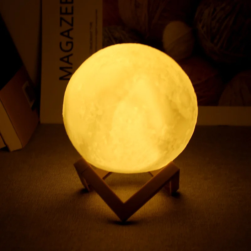 Good Quality Wholesale Night Light Moon Shaped Rechargeable Led Lights Bedroom Bookcase Creative Night Lights