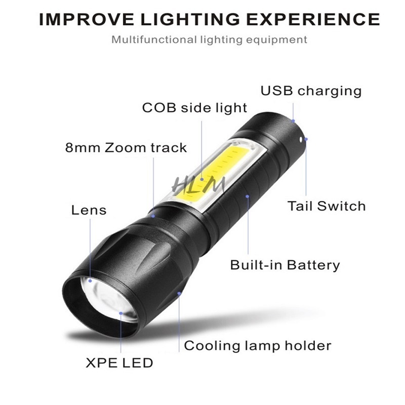 Super Bright Linternas High power Rechargeable hunting lantern Long Range Torch Light waterproof Micro USB Flashlight Tactical