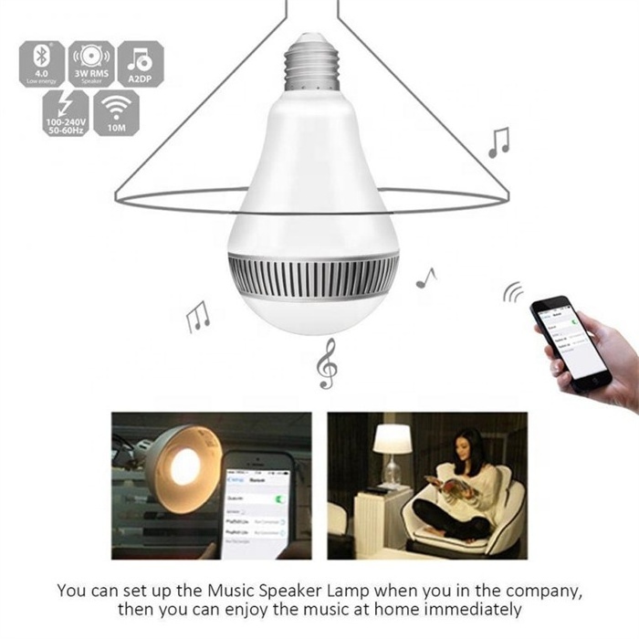 9W Color Changing Small Smart LED Bulbs E26/E27 APP Control RGB LED Bulb Lights Wireless Speaker Timer Setting Music Lights