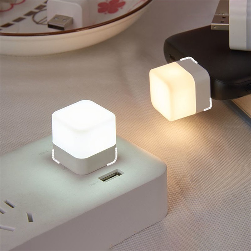 New USB Plug Lamp Mobile Power Charging USB Small Book Lamps LED Eye Protection Reading Light Small Square Light Night Light