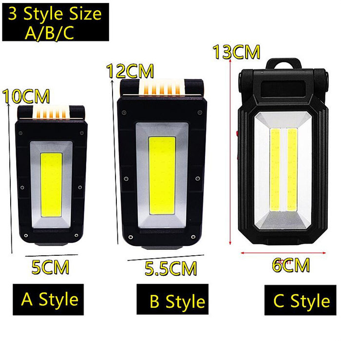 Built-in Battery USB Rechargeable T6+COB LED Torch Flashlight Energy Saving Outdoor Camping Folding Design Night Lamp