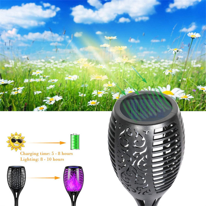 12LED MINI Torch Lights Realistic Dancing Flames ABS IP65 Waterproof Outdoor Lawn Led Solar Garden Light