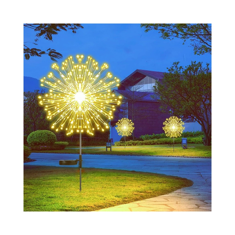 Outdoor Led Solar Garden Lights Waterproof Fireworks Decoration Lawn Lamp For Christmas Garden Lighting