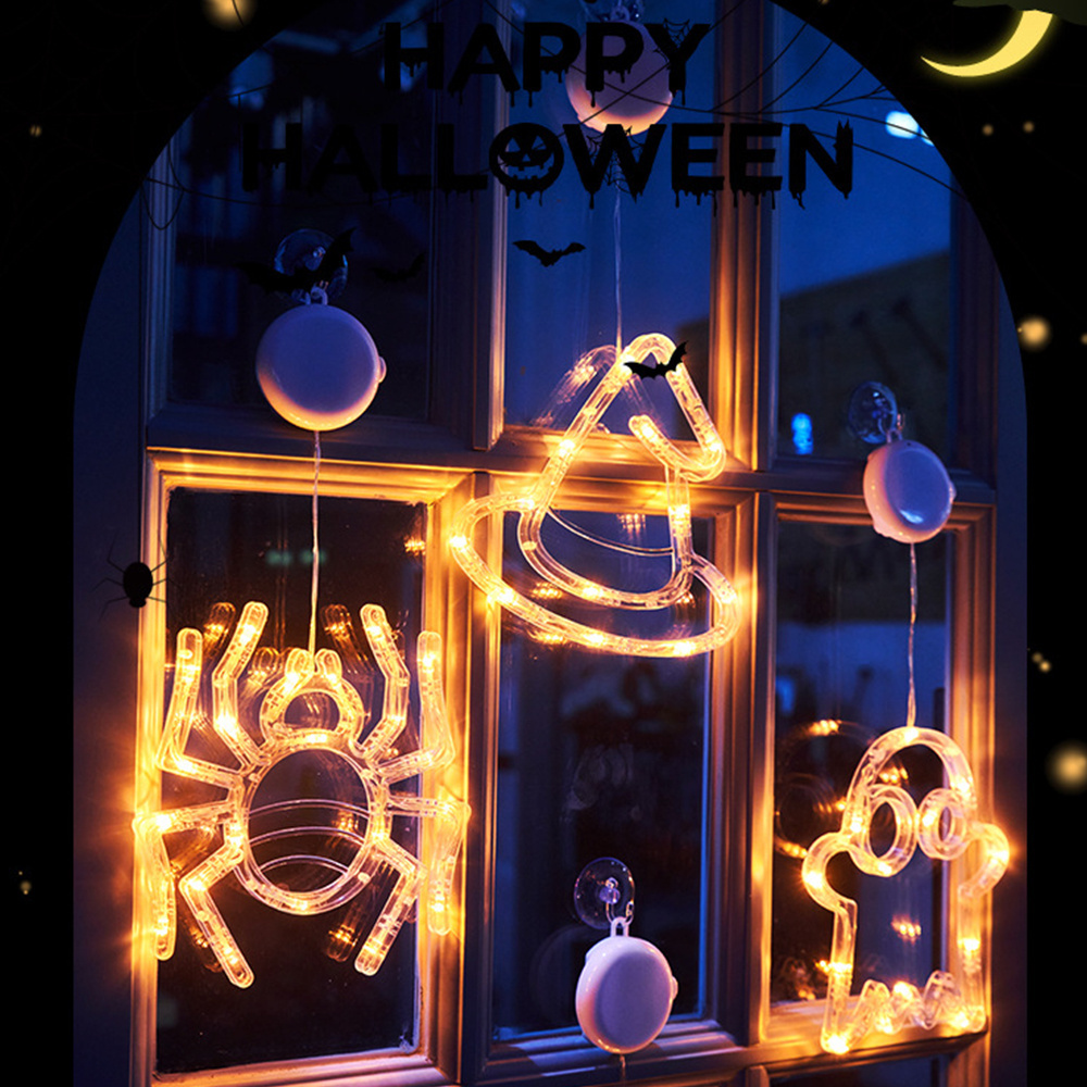 Halloween Decorations Halloween Window Lights with Suction Cup Battery Operated Indoor Window Hanging Lights