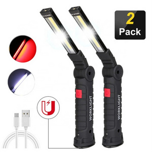 Portable COB LED Torch Flashlight Energy Saving USB Rechargeable Work Lights Magnetic LED Built-in Battery Camping Light