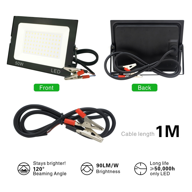 20W 30W 50W DC12V Led Flood Light Outdoor Floodlight Spotlight IP66 Waterproof Light Reflector Portable 12 Volt Led Lights