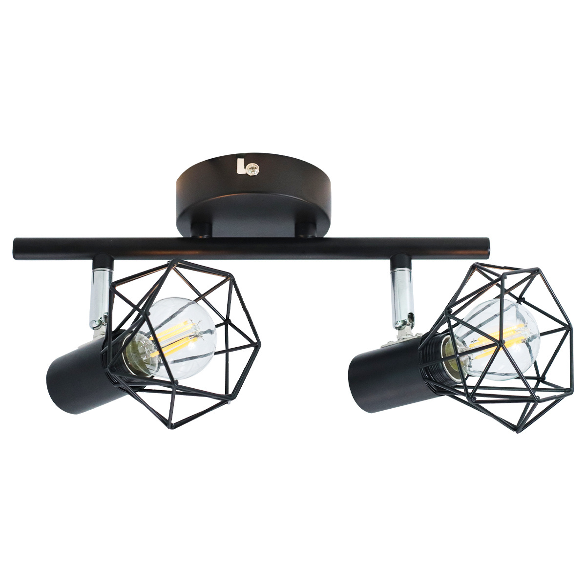 Adjustable Angle Track Light Bedroom E14 Living Room Multi-Lamp Spotlight Black Lustre Chandeliers Retro Lamps