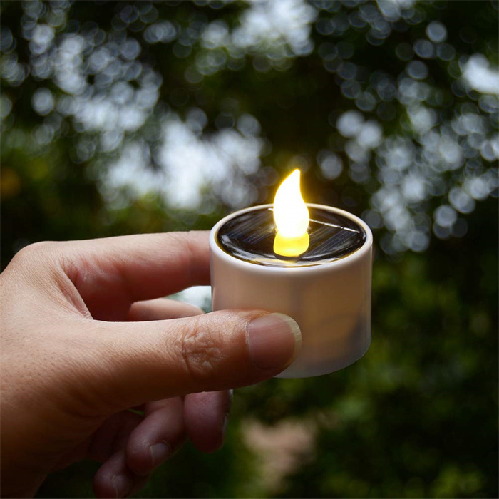 Flameless LED Candles Tea Lights Outdoor Garden Solar Candles Light Romantic Wedding Party Decor