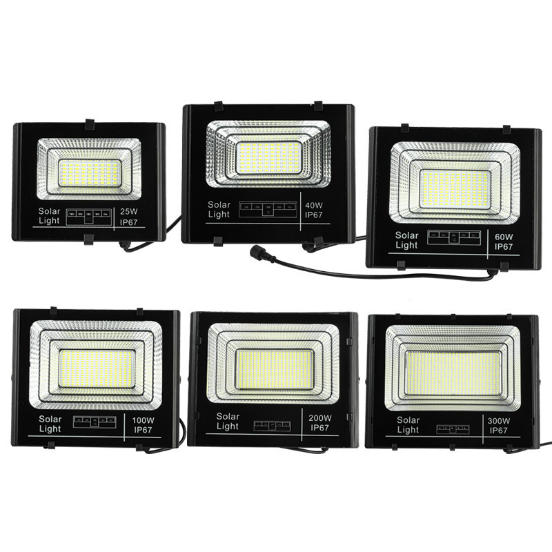 Drop shipping Ip67 Waterproof Big Power 50w 100w 200w 300w Casting Aluminum Housing Led High Brightness Solar Flood Lights