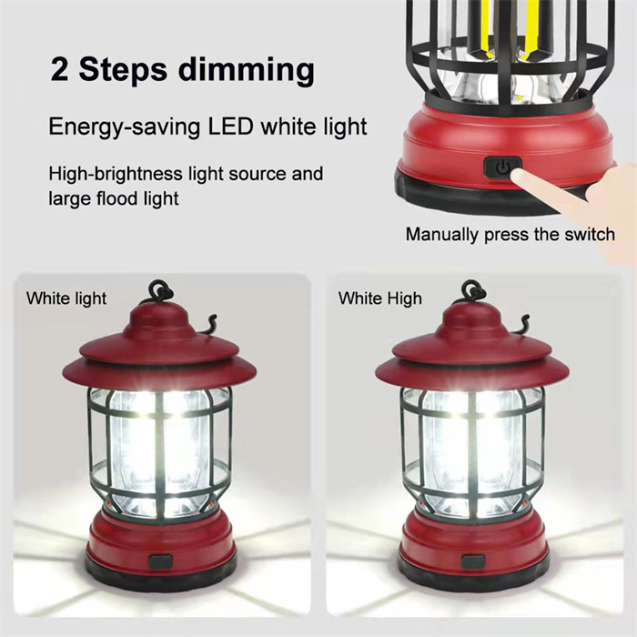 Outdoor COB Camping Lantern Retro Campsite Light Portable LED Emergency Lamp for Garden Yard Camping Lights