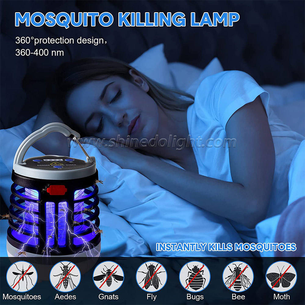 Indoor Electric Physical Control Mosquito Killer Trap Lamp Outdoor Portable USB Smart Rechargeable Camping Lantern UV LED Light