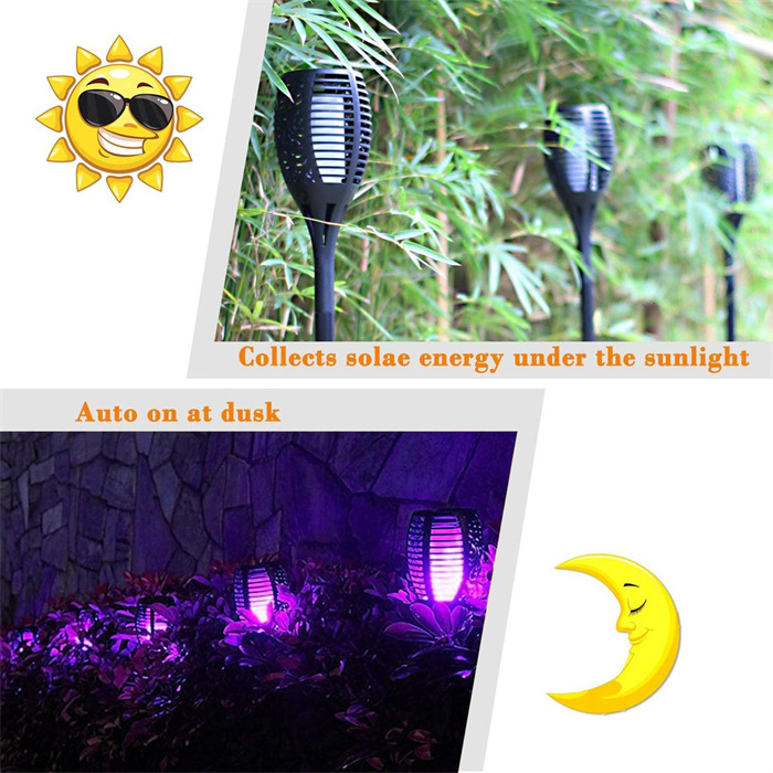 12LED MINI Torch Lights Realistic Dancing Flames ABS IP65 Waterproof Outdoor Lawn Led Solar Garden Light