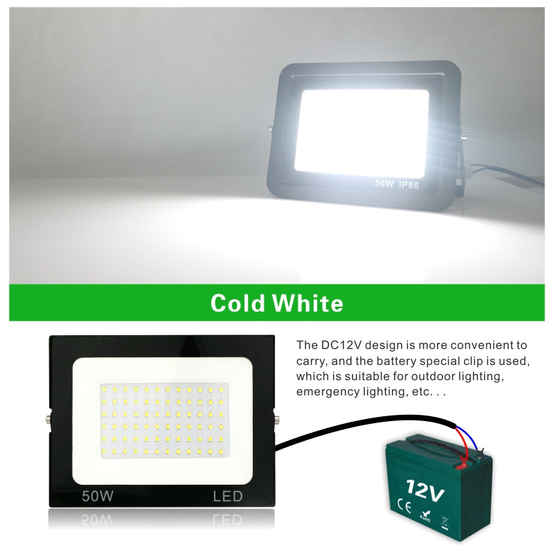 20W 30W 50W DC12V Led Flood Light Outdoor Floodlight Spotlight IP66 Waterproof Light Reflector Portable 12 Volt Led Lights