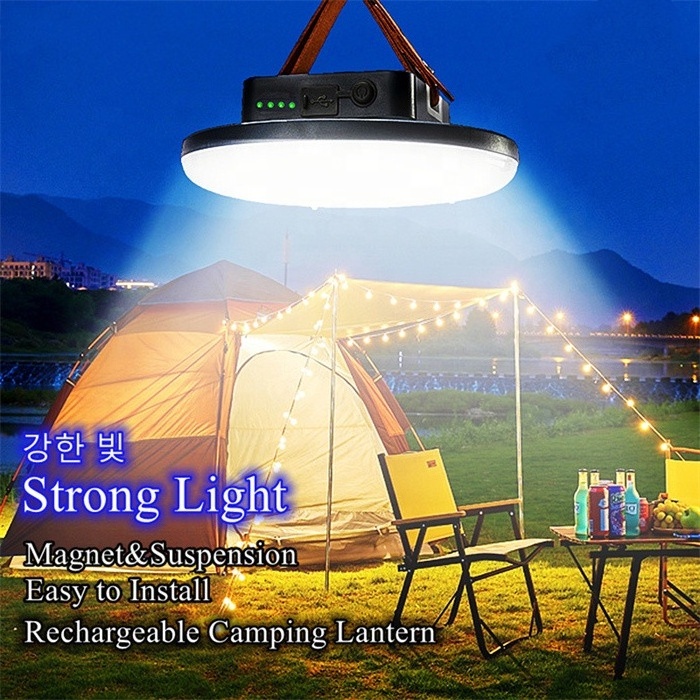 Zoom Portable USB Rechargeable Flashlight Magnetic LED Work Strong Light Outdoor Waterproof LED Camping Lantern Tent Lamps