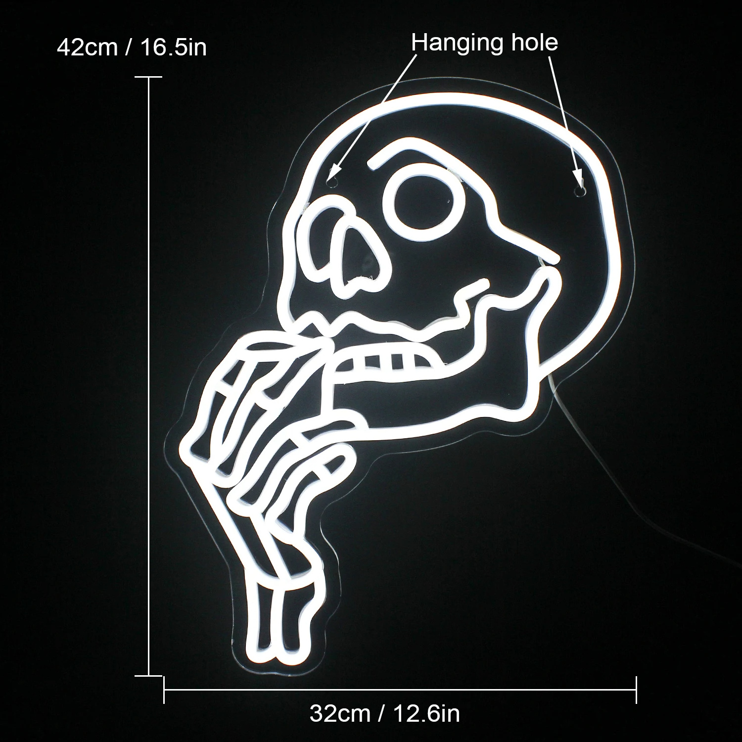 Skull Head Neon Sign Halloween Skeleton Skull LED Light Sign Neon Lights For Wall Decor Anime Skeleton Decor LED Lamp