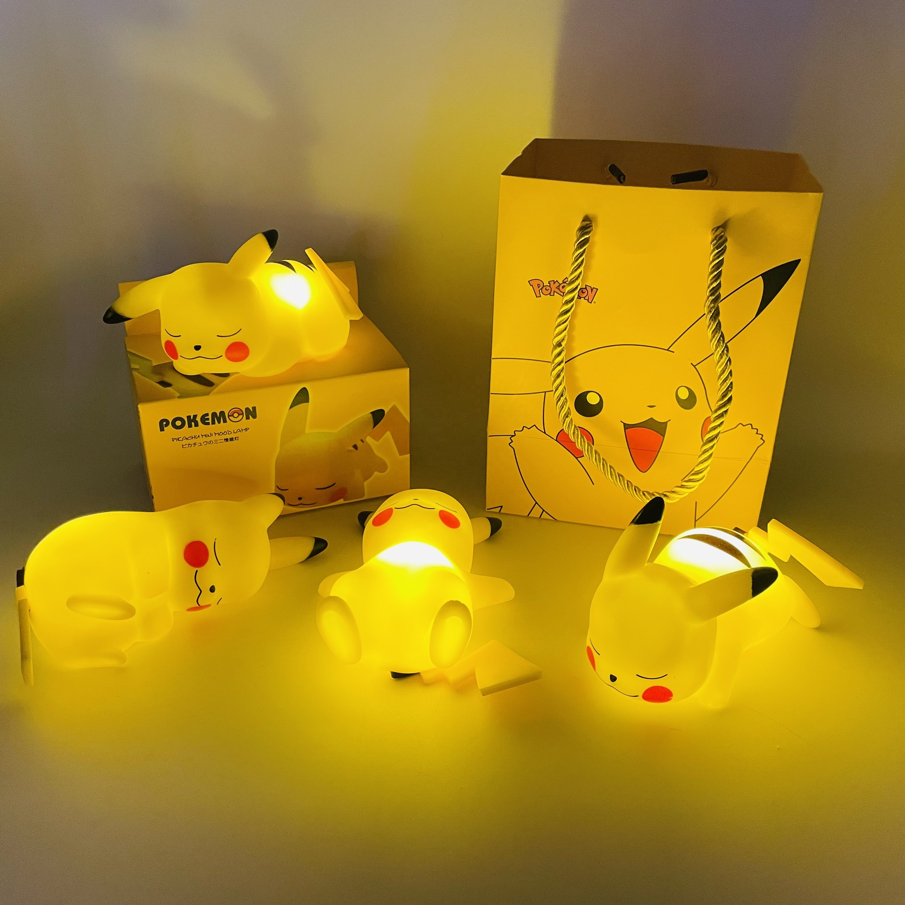 Wholesale Modern Popular Children  Pvc Pokemoned Anime Figure Toy Shine Pika Chu Action Figure Bedroom Sleep Night Light