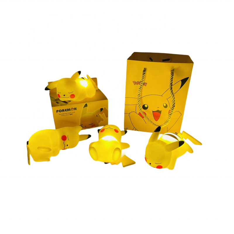 Wholesale Modern Popular Children  Pvc Pokemoned Anime Figure Toy Shine Pika Chu Action Figure Bedroom Sleep Night Light