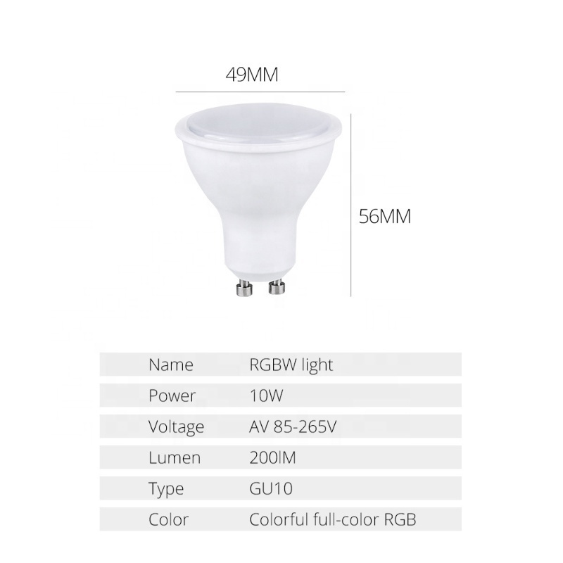 Zigbee tuya smart bulb wifi control brightness color temperature adjustable smart gu10 bulb with voice control