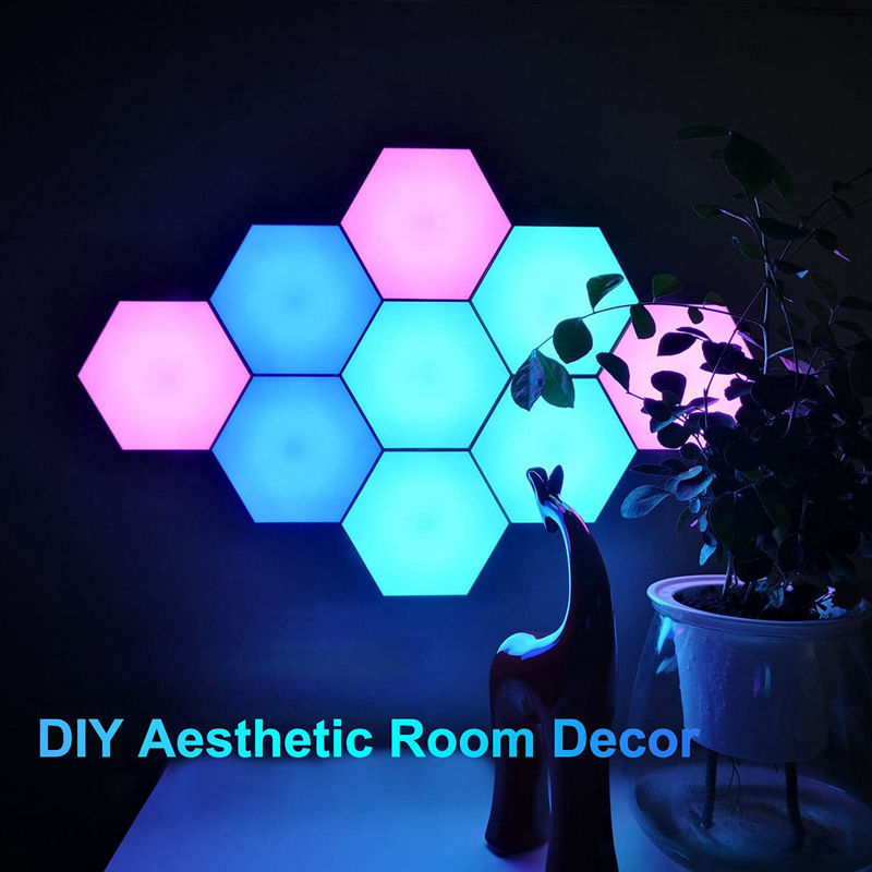 LYA  Custom DIY Hexagon LED  Control Smart Home Wall Panels Touch  Gaming RGB Night Colorful Remote Control And Decoration