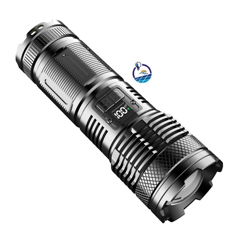 Rechargeable Flashlights Numerical Power Display Type-C USB 25000 High Lumens Zoomable Outdoor Emergency Power Outage Flashlight