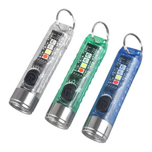 Drop Shipping Transparent Mini Flashlight Usb Charging Portable Led Lights Super Bright Flashlight For Key Chain