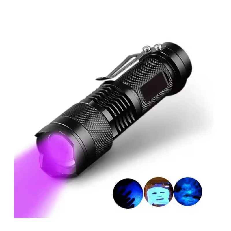 Drop Shipping Powerful Small Purple Zoomble UV Torch 395nm 365nm Flash Light UV Led Flashlight for Test Jade and Amber