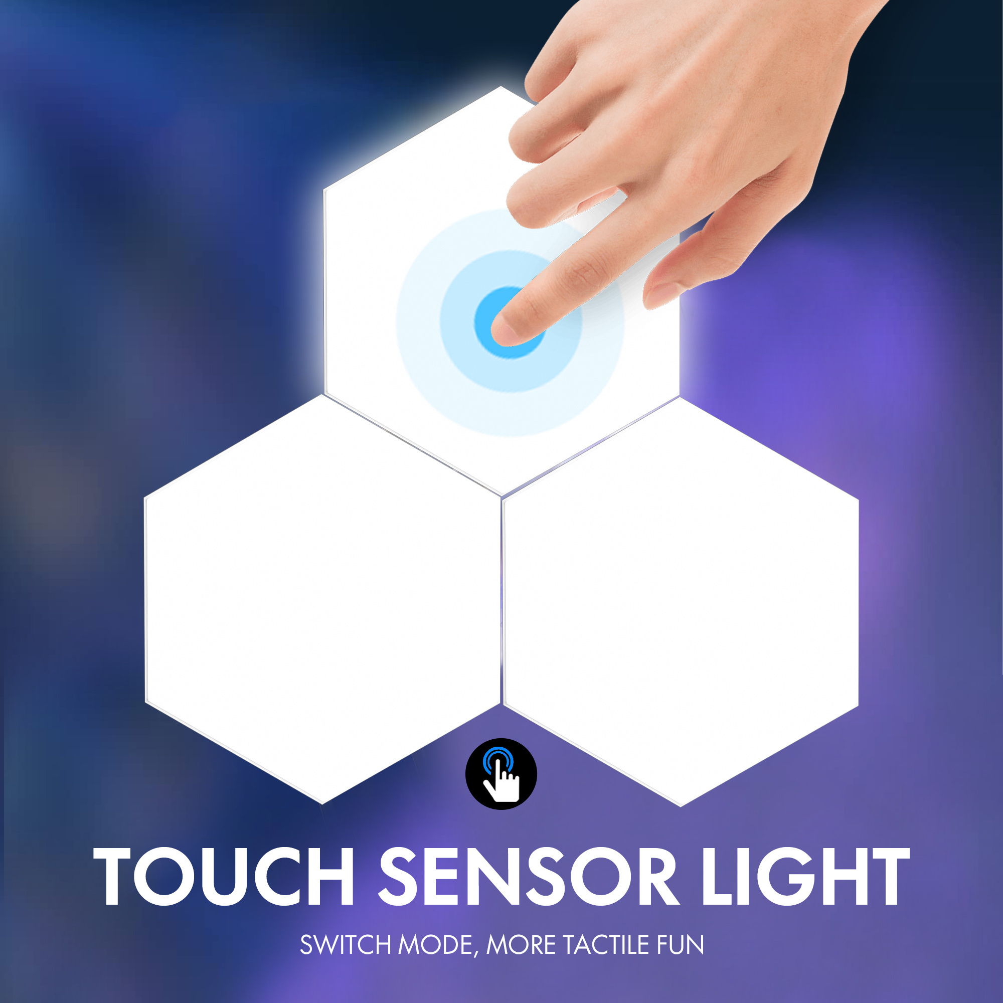 LYA RGB Touch Sensitive Night Lamp Modular Quantum Honeycomb Light Hexagon Touch Lights Wall Panels Smart Remote Control