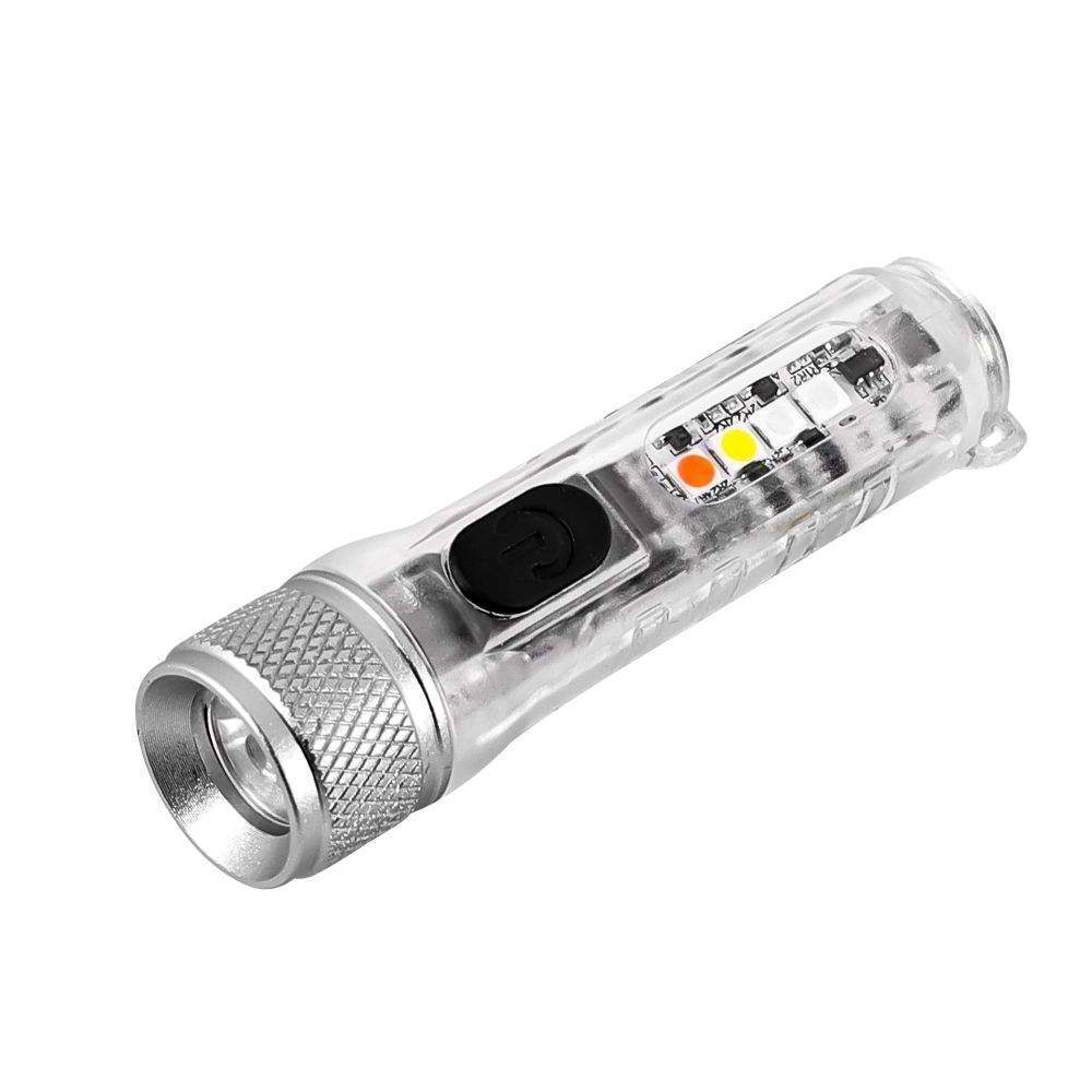 Drop Shipping Transparent Mini Flashlight Usb Charging Portable Led Lights Super Bright Flashlight For Key Chain