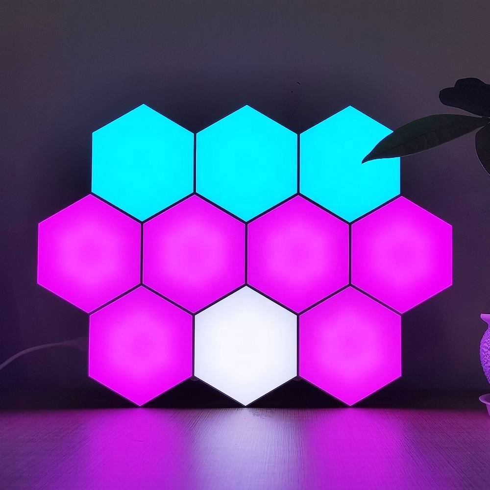 LYA RGB Touch Sensitive Night Lamp Modular Quantum Honeycomb Light Hexagon Touch Lights Wall Panels Smart Remote Control