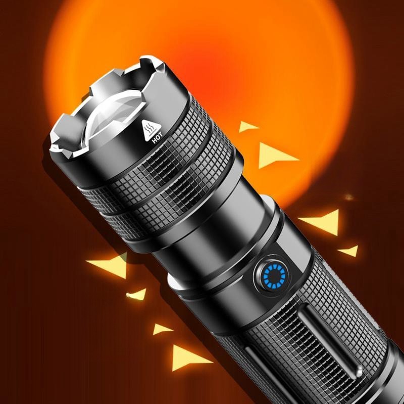 Ultra Bright LED Flashlight 20W LED Big Battery Zoomable Flashlights High Lumens High Quality Outdoor Emergency Torch