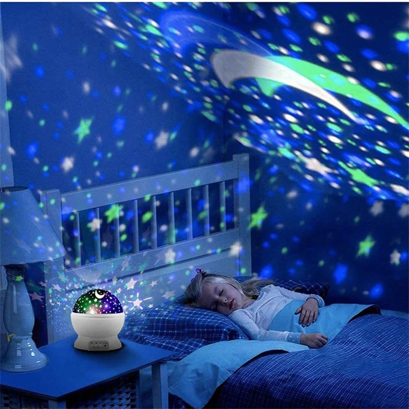 3d Popular Kid Room Decor Rgb Ocean Night Dream Moon Star Lamp Master Starry Sky Projector Led Lamparas Light