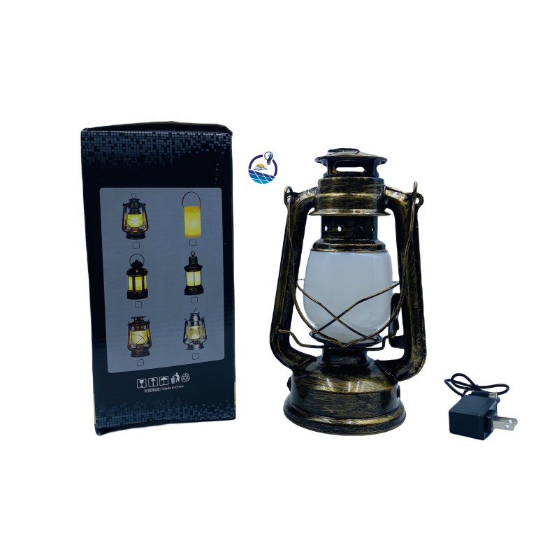 Portable outdoor camping rechargeable antique retro Led kerosene lamp lantern