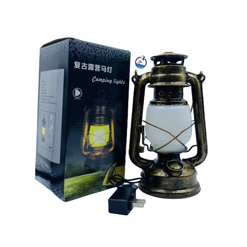 Portable outdoor camping rechargeable antique retro Led kerosene lamp lantern