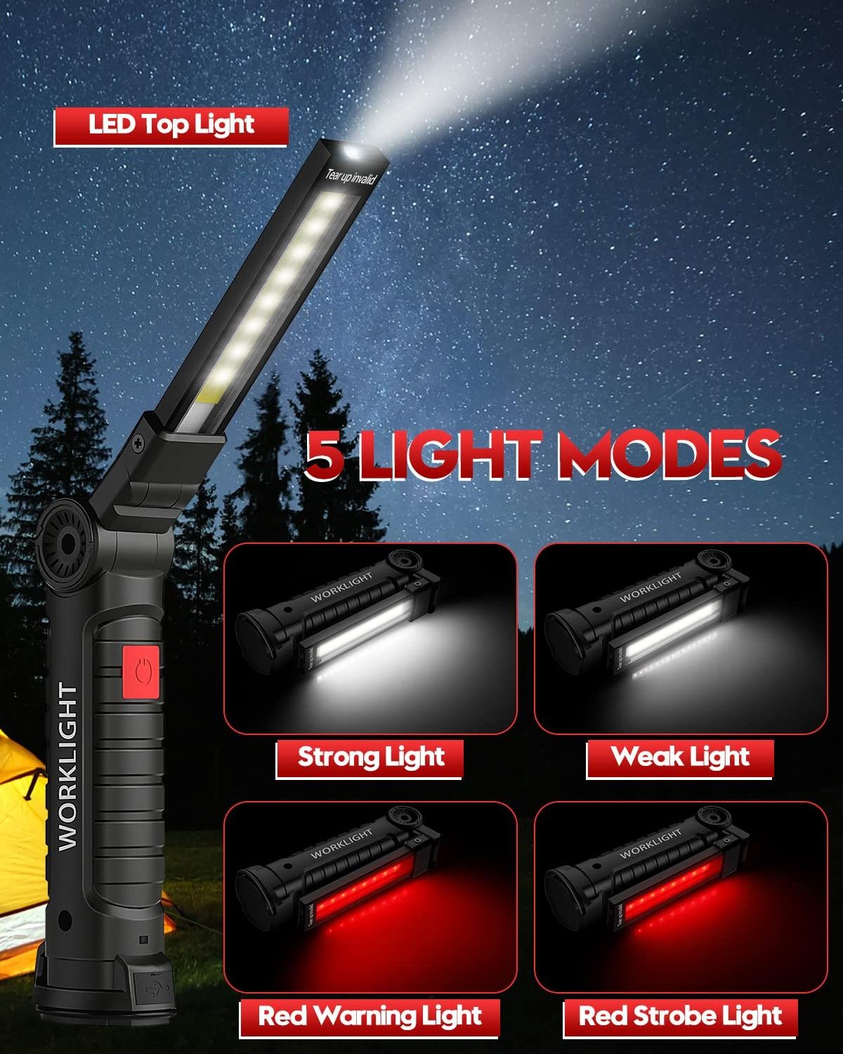 High Lumens Portable In Stock Truck Triop Table Lamp Screwdriver With Worklight And Flashlight Led Work Light