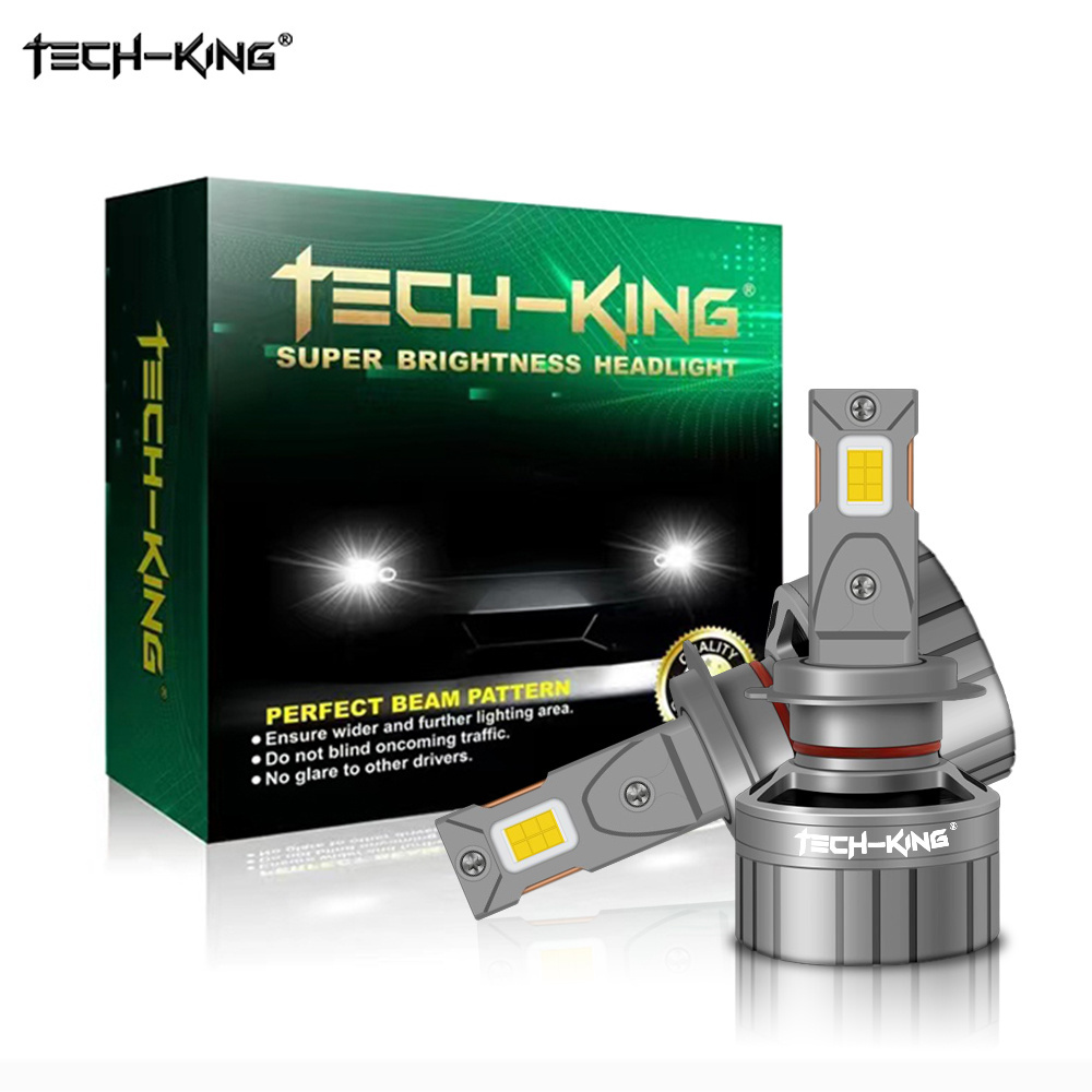 TECH KING Factory Price 200W 24000LM High brightness decoding Led Headlight car Bulb 360 H1 H7 H11 9005 9006 9012 Car Led Lights