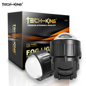 TECH-KING 3 inch 12V 45W/50W 6000K Car Bi LED Projector Lens Fog Light For Toyota Camry Corolla Prius Universal kit Fog lamp