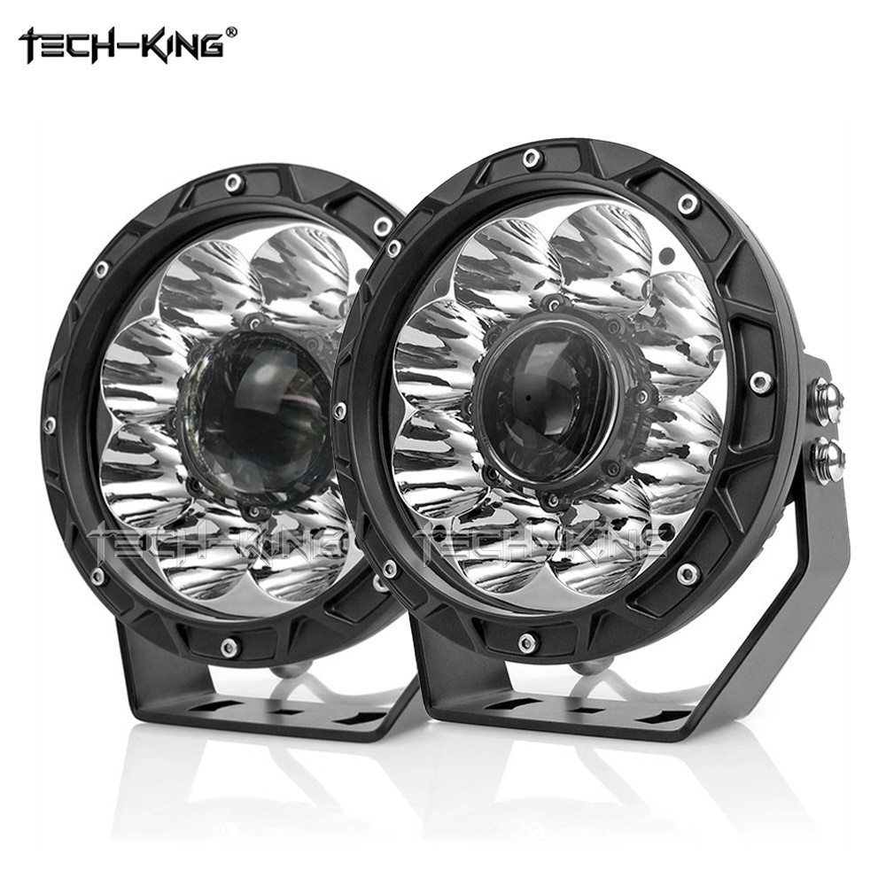 TECH-KING 7 inch led headlight 12V24V Super bright white car SUV ATV truck boats wrangler LED laser lens work light spot lights