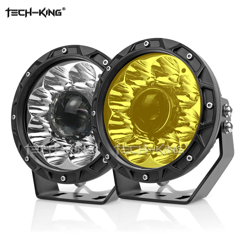 TECH-KING 7 inch led headlight 12V24V Super bright white car SUV ATV truck boats wrangler LED laser lens work light spot lights