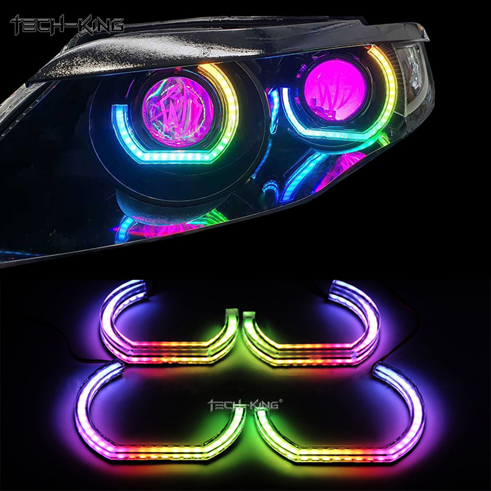 Acrylic Cover DTM Style C shape white with Dual Color RGB RGBW Crystal Angel Eyes for BMW E90 E91 E92 M3 F10 F30 angel eyes