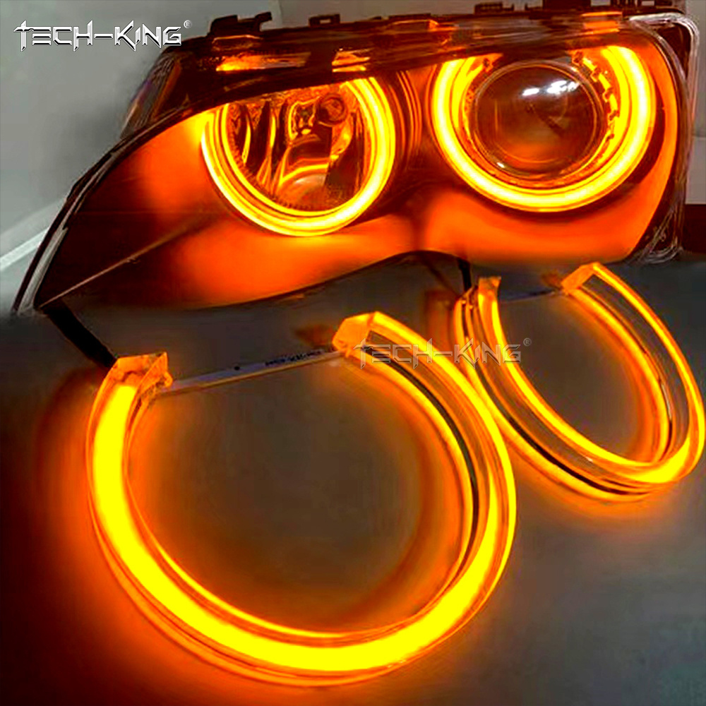 TECH-KING RGB crystal angel eyes for BMW E36/E38/E39/ E46 projector halo ring White Yellow RGBW Angel eye circle angel eyes ring