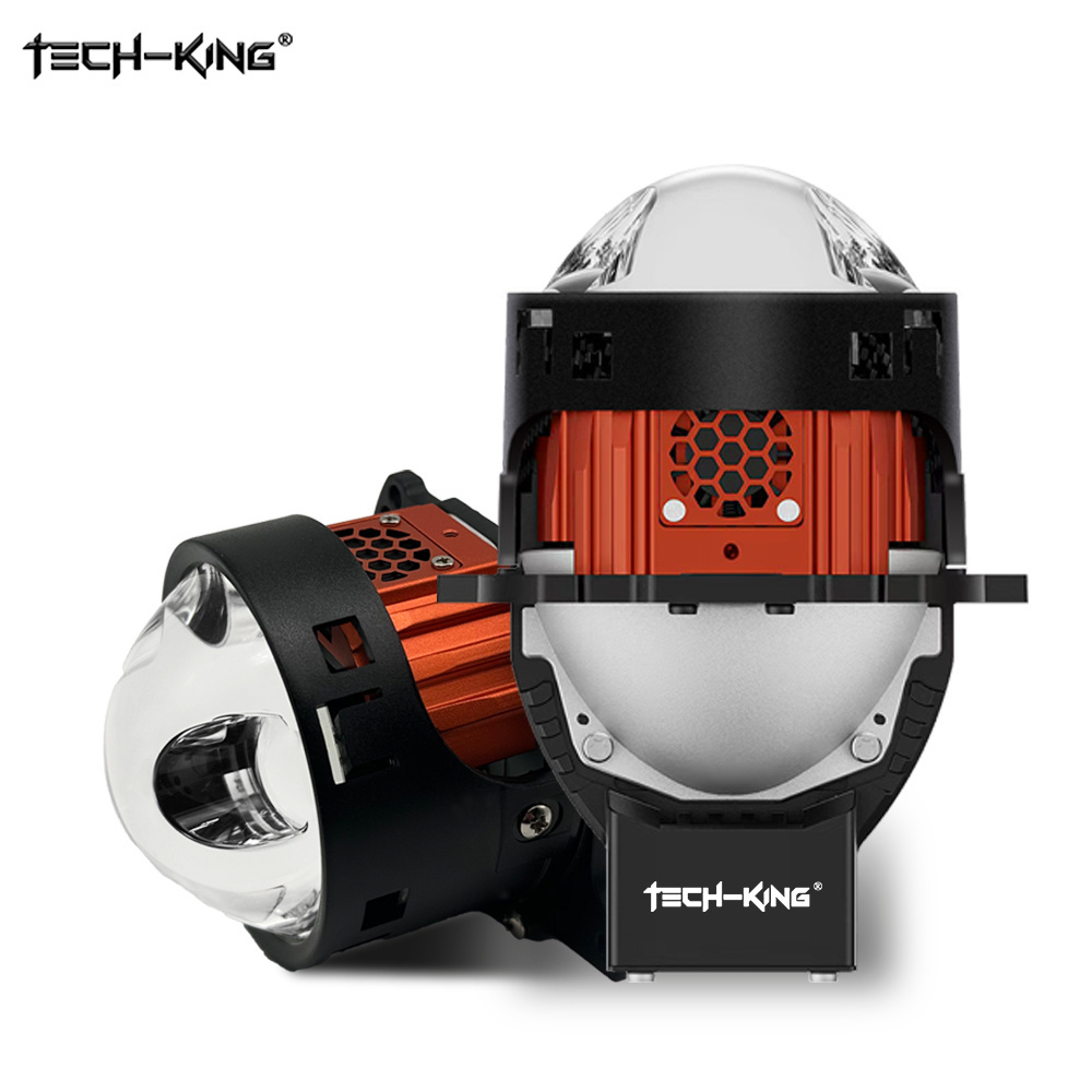 TECH-KING M50 Universal car laser bi led 190W hi low beam H4 H7 9005 9006 Super Bright 3.0inch Osram chips bi led projector lens