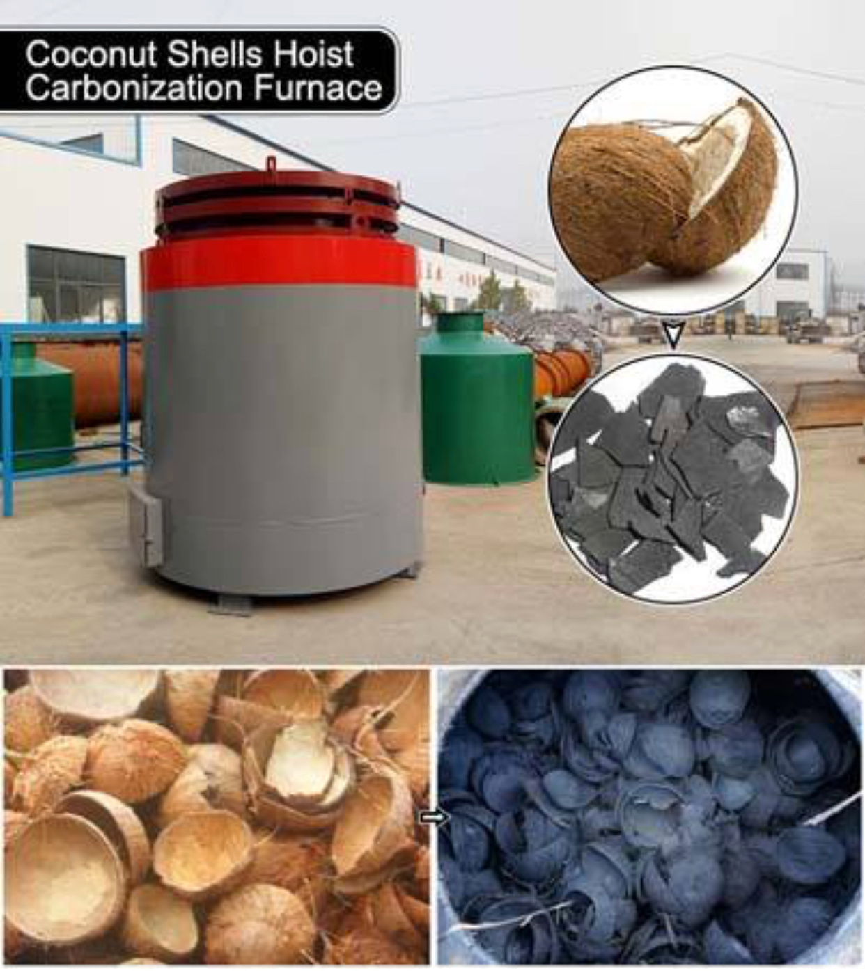 sale charcoal carbonization furnace/charcoal carbonization kiln/carbonization furnace