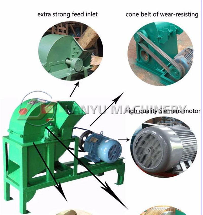 lanyu plywood shredder machine/plywood waste shredder/widely used wood pallet crusher machine